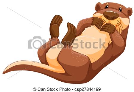 ... Otter - Cute otter lying  - Otter Clip Art