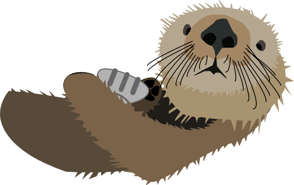 Otter With Shell Clip Art At  - Otter Clip Art