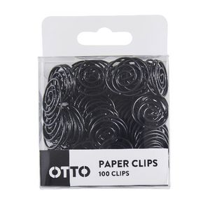 Otto Brights Paper Clips Black 100 Pack