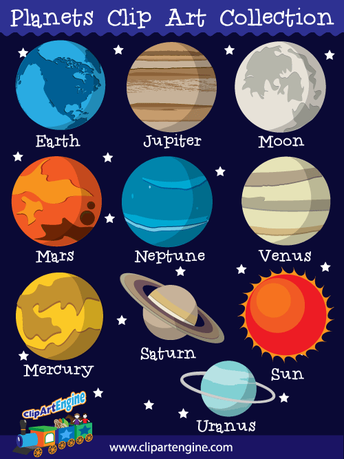 Our Planets Clip Art Collection Is A Set Of Royalty Free Vector