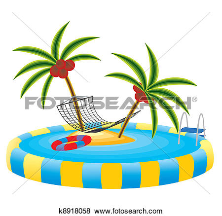 outdoor pool and tropical island