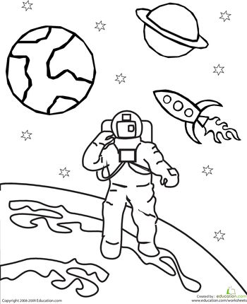 Outer Space Clipart Black And White. Color the Outer Space .