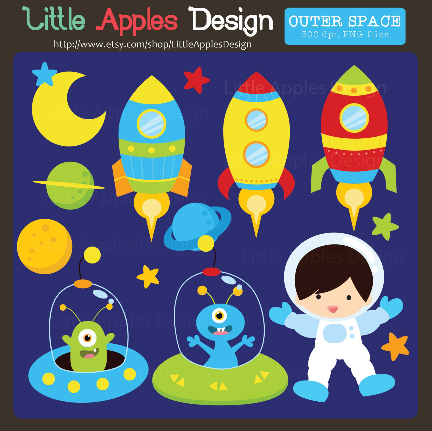 Outer Space Clip Art by Three
