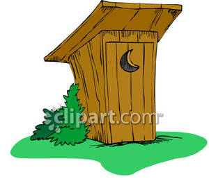 Cartoon outhouse with toilet 