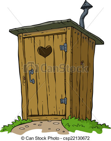 Outhouse Drawingby blamb12/661; Rural toilet on white background vector illustration