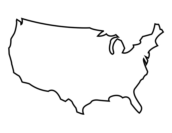 Printable blank us map with .