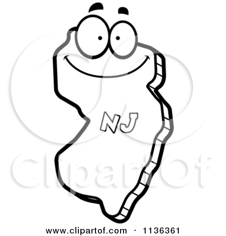 Outlined Happy New Jersey State Character by Cory Thoman