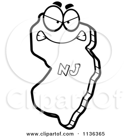 Outlined Mad New Jersey State Character by Cory Thoman