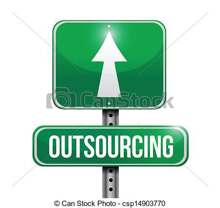 Outsourcing Road Sign Illustr - Outsourcing Clipart