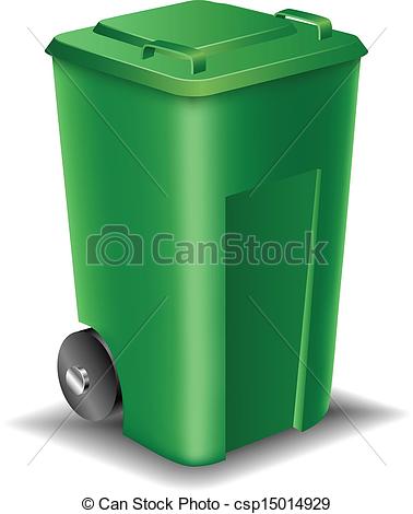 Overflowing Trashbin Clipartby lenm2/264; Green street trash can isolated on white