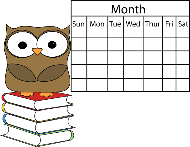 Owl And Calendar Clip Art Owl - Calender Clipart