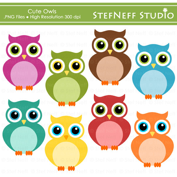 Cute purple owls clipart - Cl