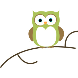 Owl on a Branch Clip Art