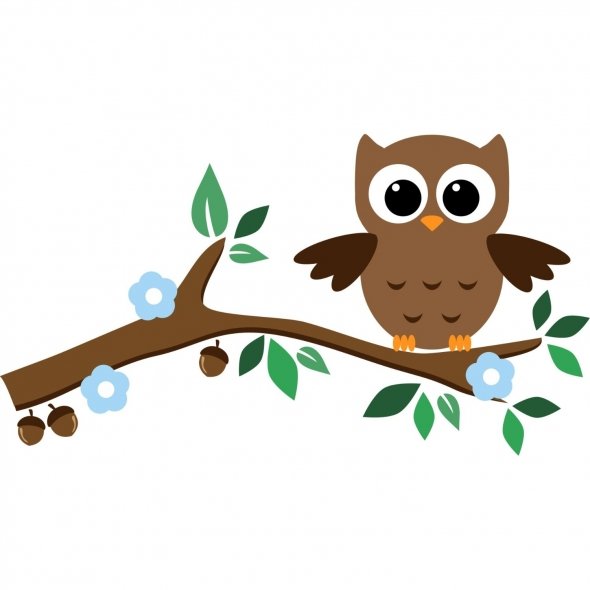 Owl On Tree Branch Clip Art ..