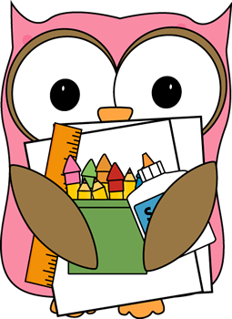 Owl Supply Monitor Clip Art Image Owl Carrying A Stack Of School