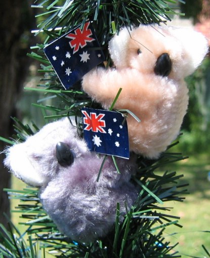 P. Clip-on koalas with flag