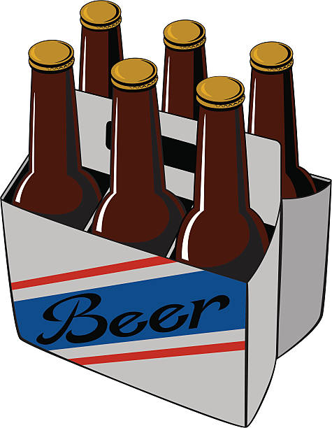 Beer Six Pack vector art illu - Pac Clipart