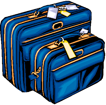 Packing Luggage Clipart. Blue Luggage