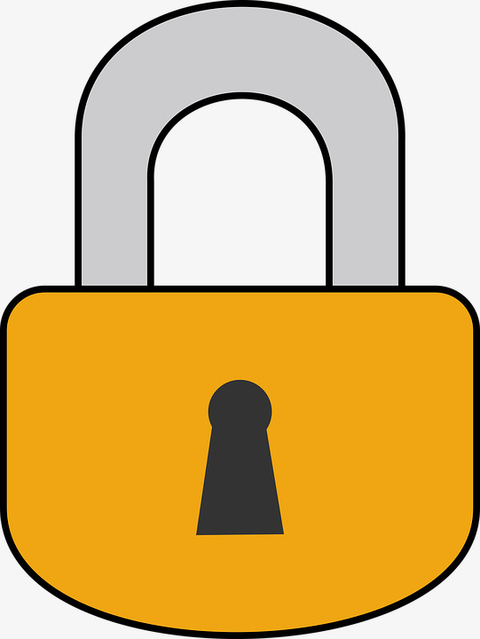 Locked and unlocked padlock v