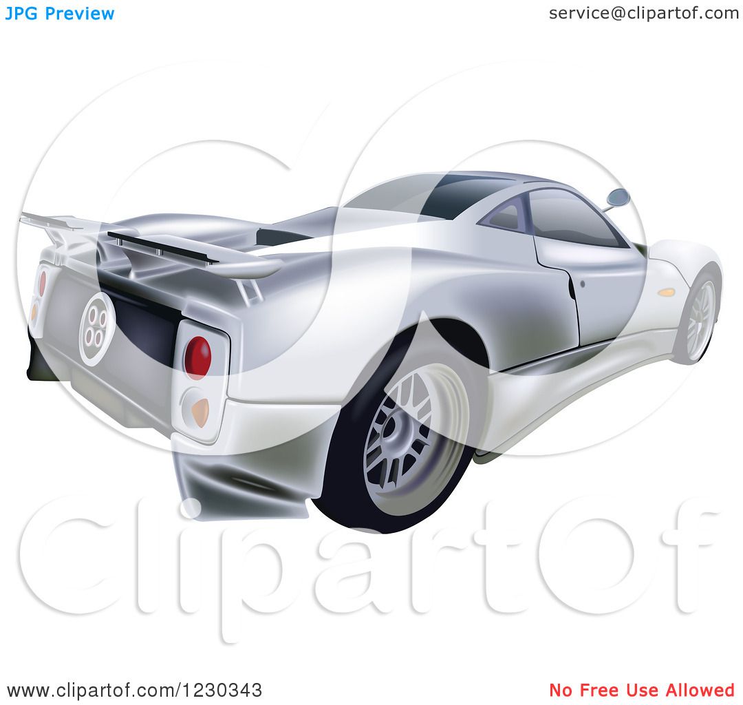 Clipart of a Silver Pagani Zonda C12S Sports Car - Royalty Free Vector  Illustration by dero