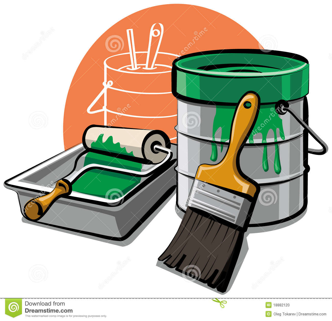 paint bucket clip art black and white