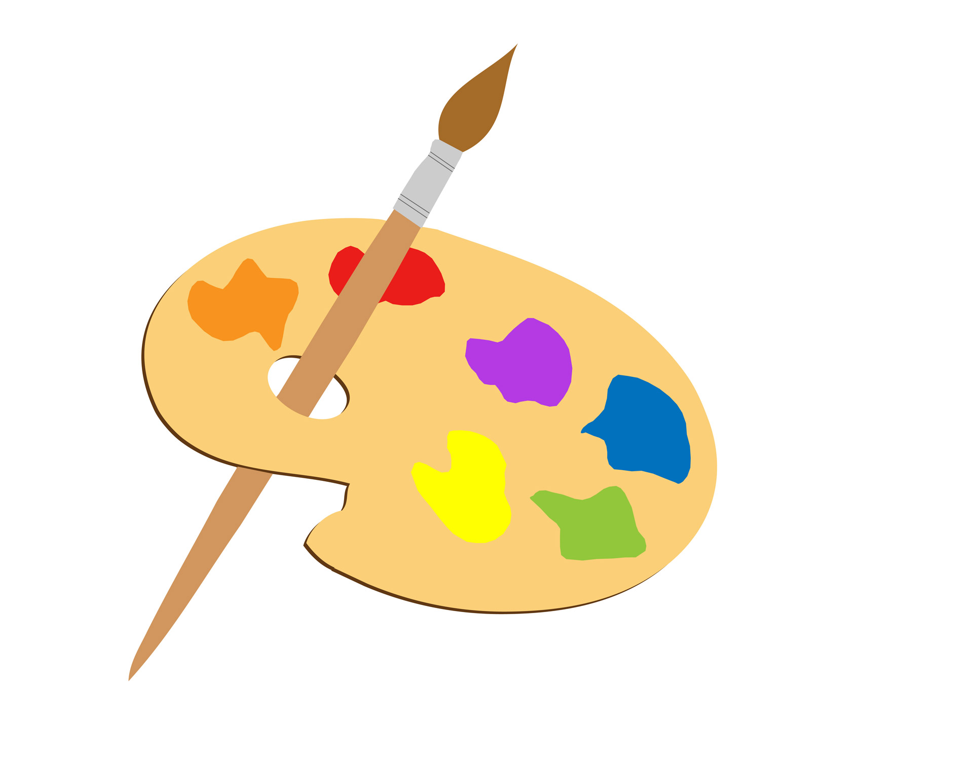 Paint And Paint Brush Artist, Painter And Brush Artists Palette Clipart Brown Paint