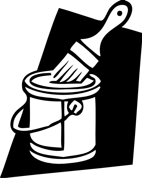 Paint Can And Brush Clip Art  - Paint Can Clip Art