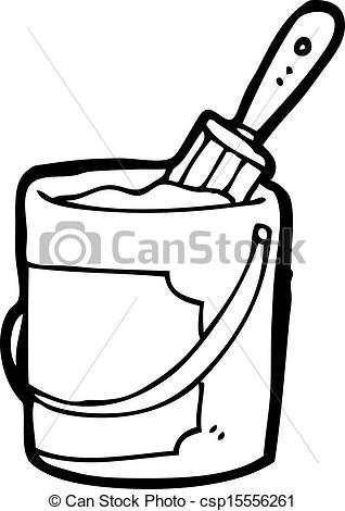 Can and Paint Brush Clip Art