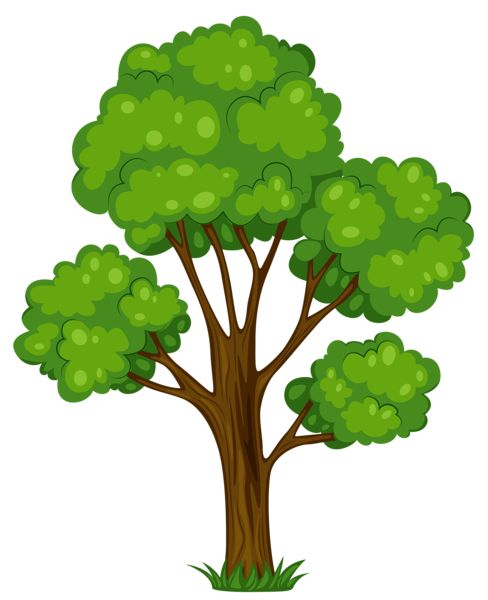 Painted Green Tree PNG Clipart .