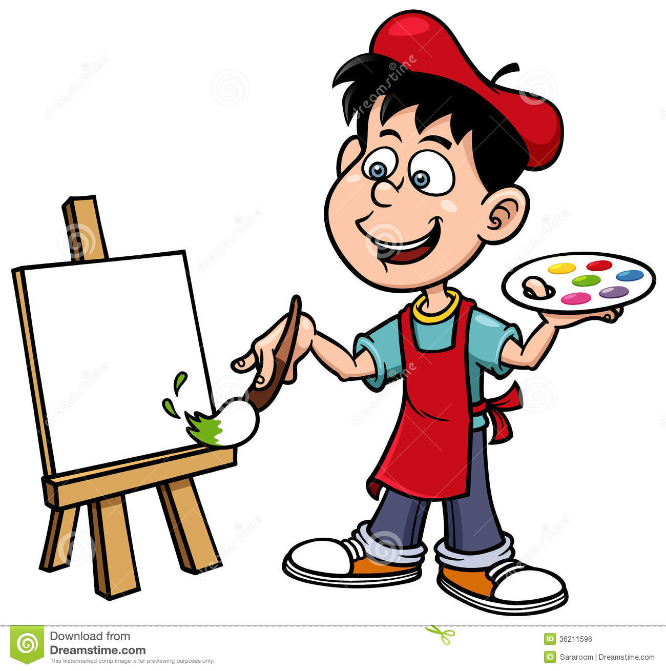 Painter Cartoon Clipart - Painter Clip Art