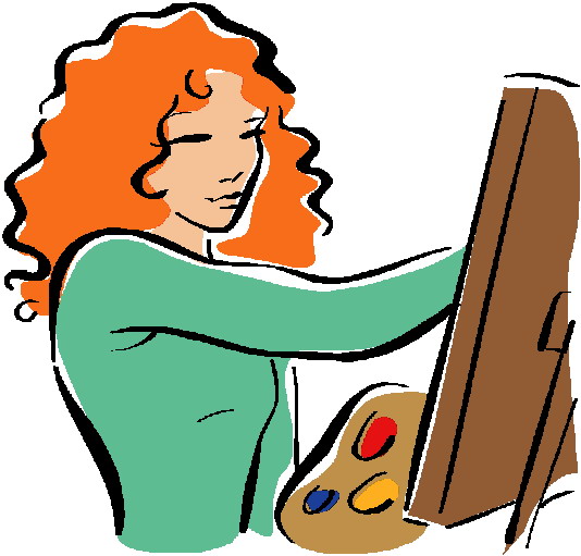 Boy Painting on an Easel