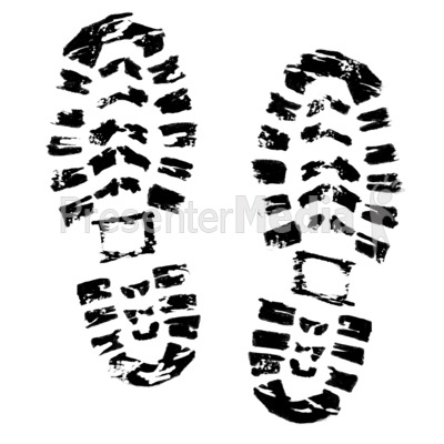 Pair Boot Prints Signs And Sy - Boot Print Clip Art