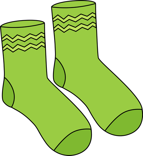 Pair of Green Socks - Clip Art Socks