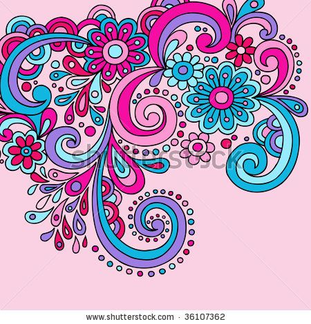 Paisley Clip Art | Psychedelic Groovy Abstract Paisley Swirls Vector - stock vector
