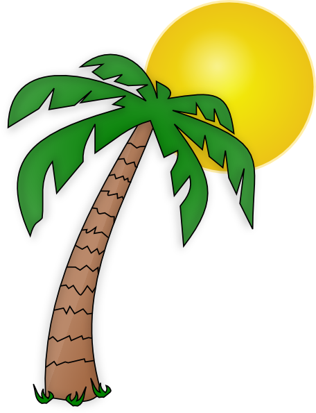 palm tree beach clipart