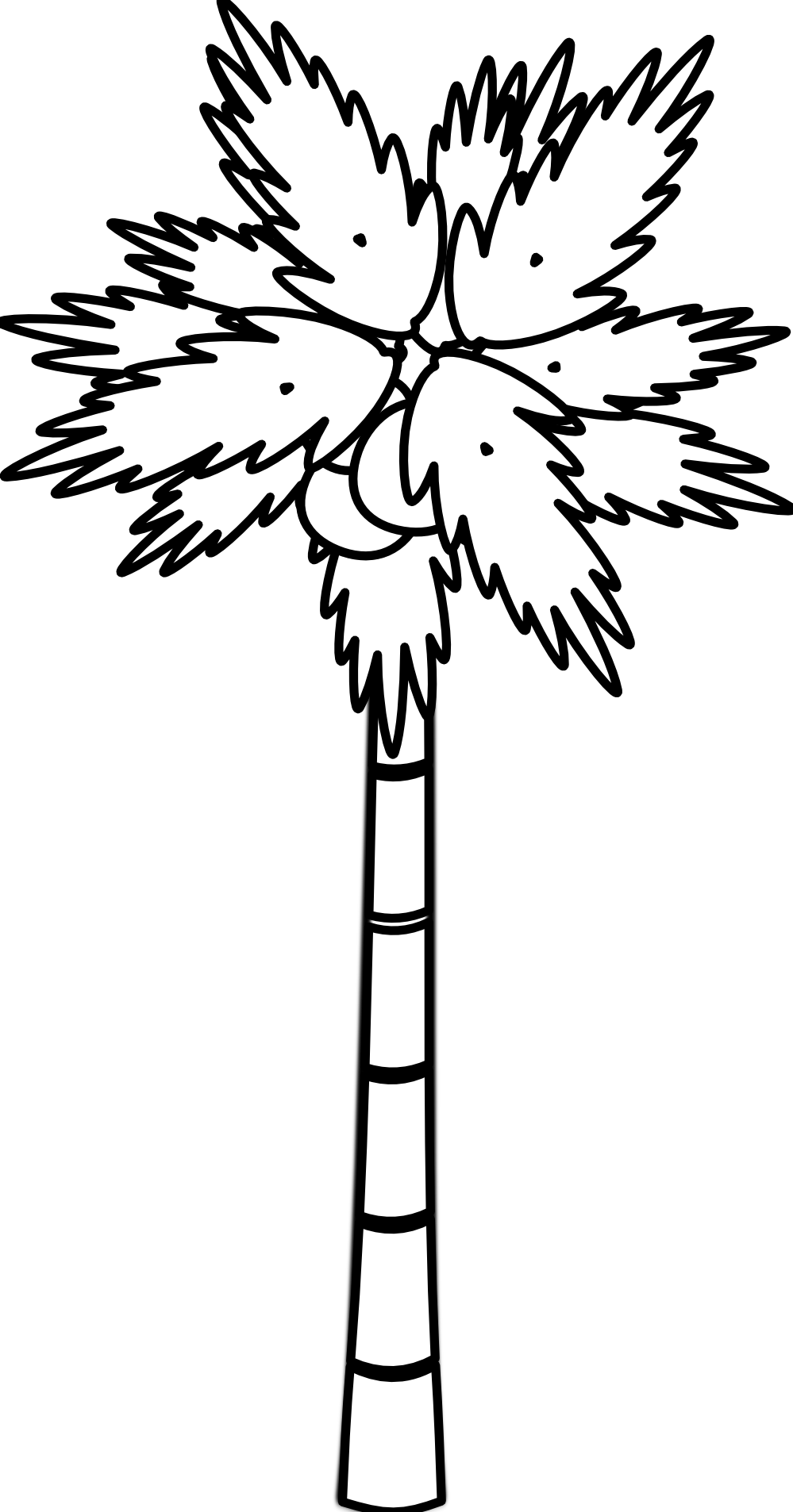palm tree clipart black and white