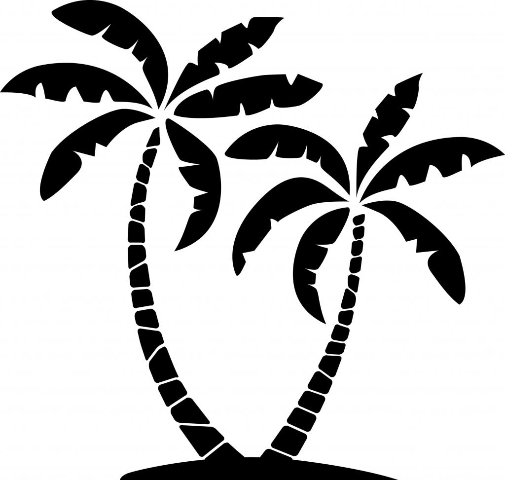 Palm tree clipart black and w