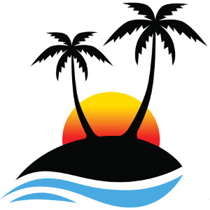 Ocean Sunset Clipart Palm Tre