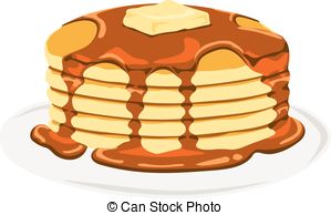 ... Pancake - Isolated vector delicious pancake with maple syrup.
