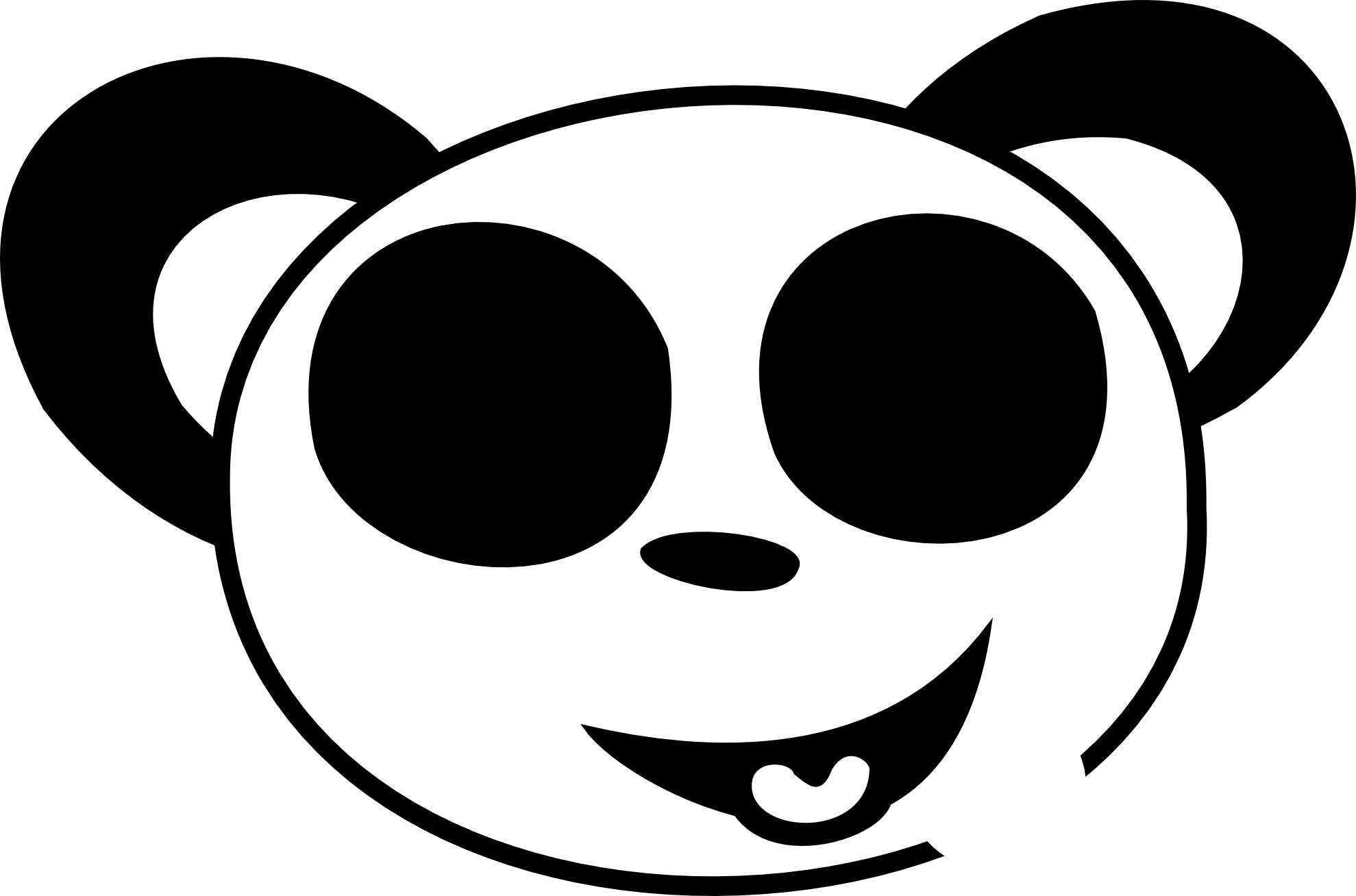 panda clipart black and white