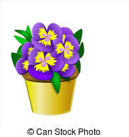 ... Pansy Pot2 - Pretty pot of purple Pansies in a yellow pot.