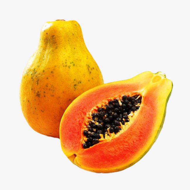 dissected papaya, Papaya, Fruit, Yellow PNG Image and Clipart