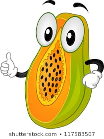 Mascot Illustration Featuring a Papaya Doing a Thumbs Up