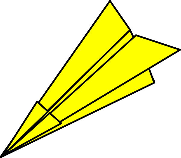 Paper Airplane Clipart u0026middot; Yellow Paperplane At Vector Online