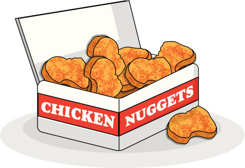 Fried chicken nuggets .