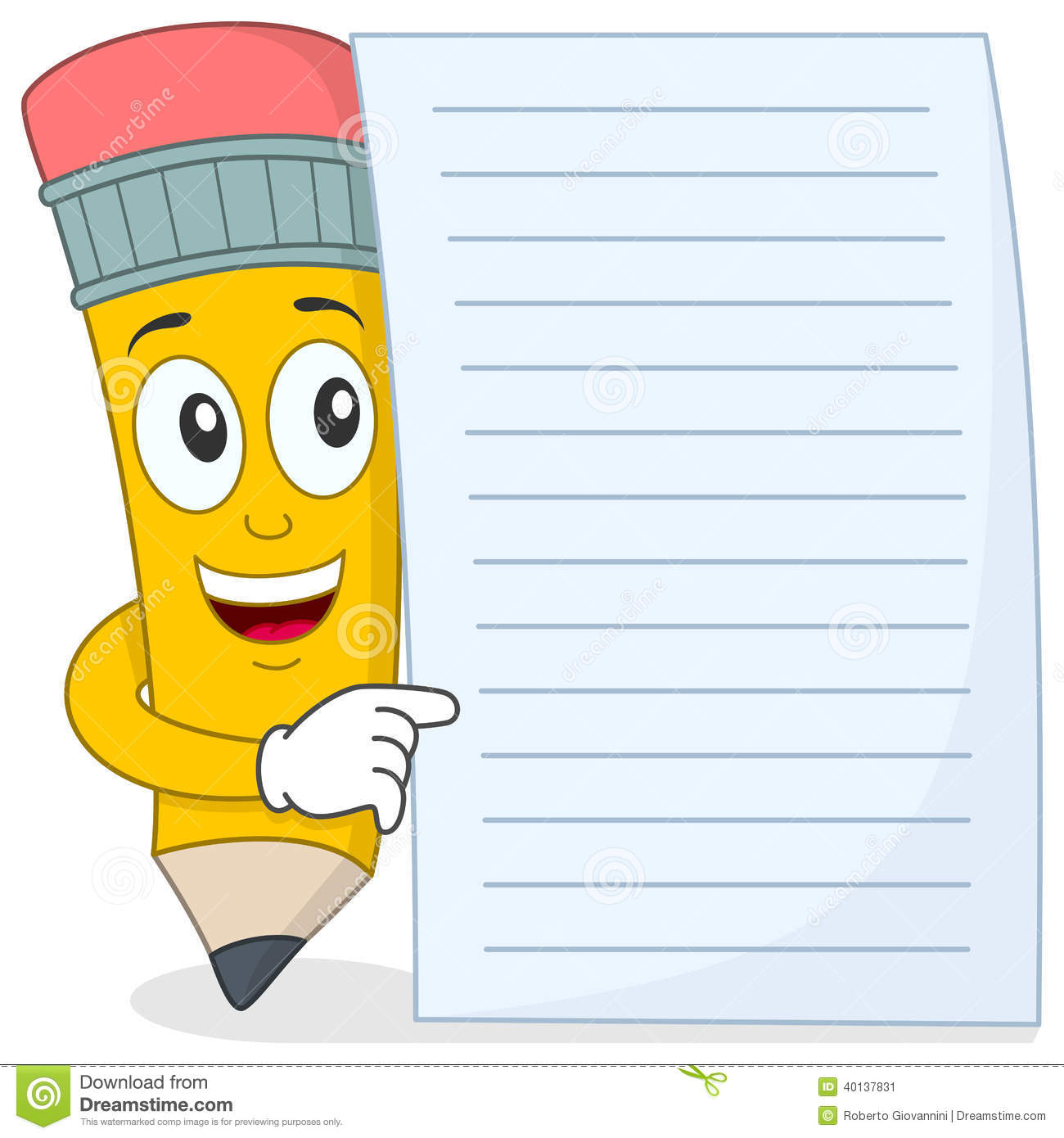 Paper Isolated On White . - Paper And Pencil Clipart