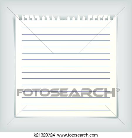 Clipart - Note paper sheet with lines. Fotosearch - Search Clip Art,  Illustration Murals