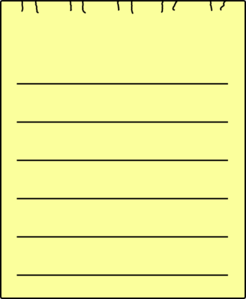 Single Yellow Sheet Paper Clip Art
