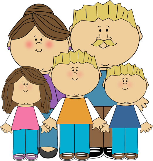Parents and Kids - Clip Art Family