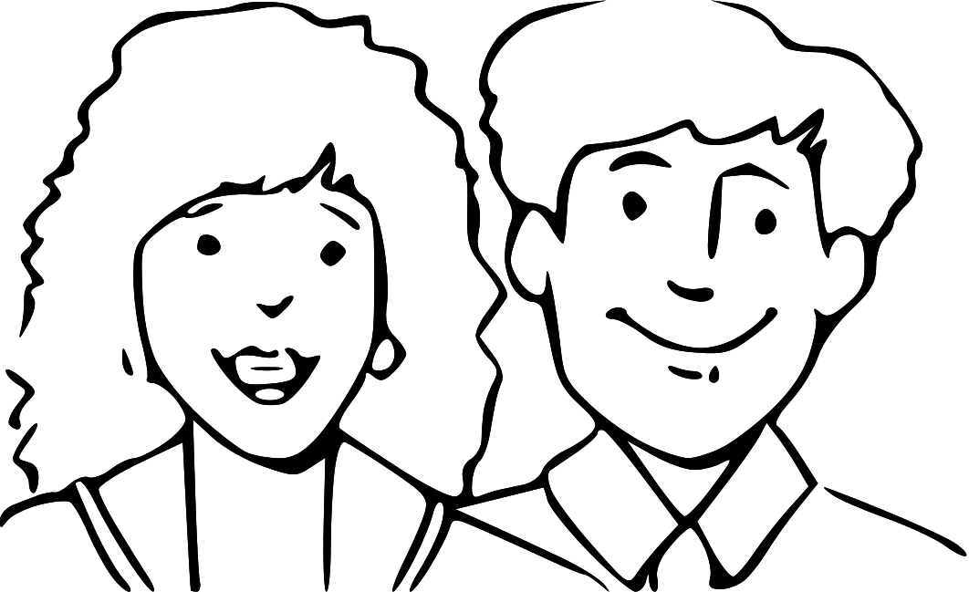 parents clipart black and white 1